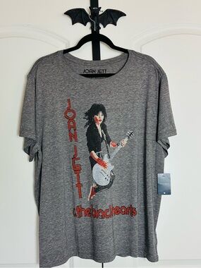 Band-Tee Joan Jett Graphic Tee Gray with Red Accents Rock ‘n’ Roll size XXL NWT